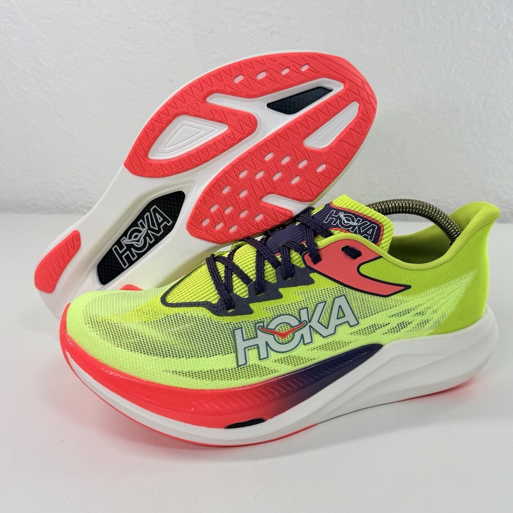 Hoka Rocket X3 Unisex Sz W10.5 M9.5 Neon Yuzu Squid Ink Race Day Running Sneaker